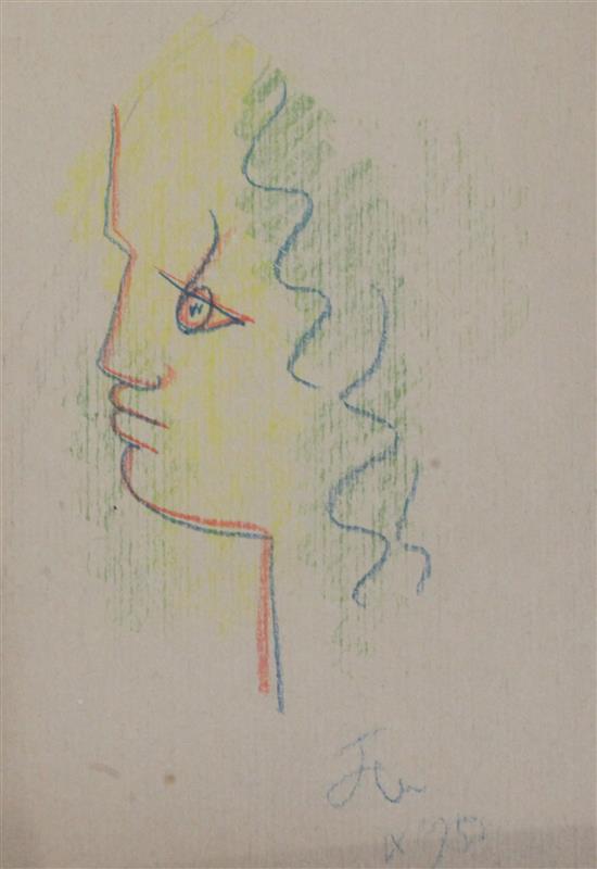 § Jean Cocteau (1889-1963) Profile, 7 x 5in.